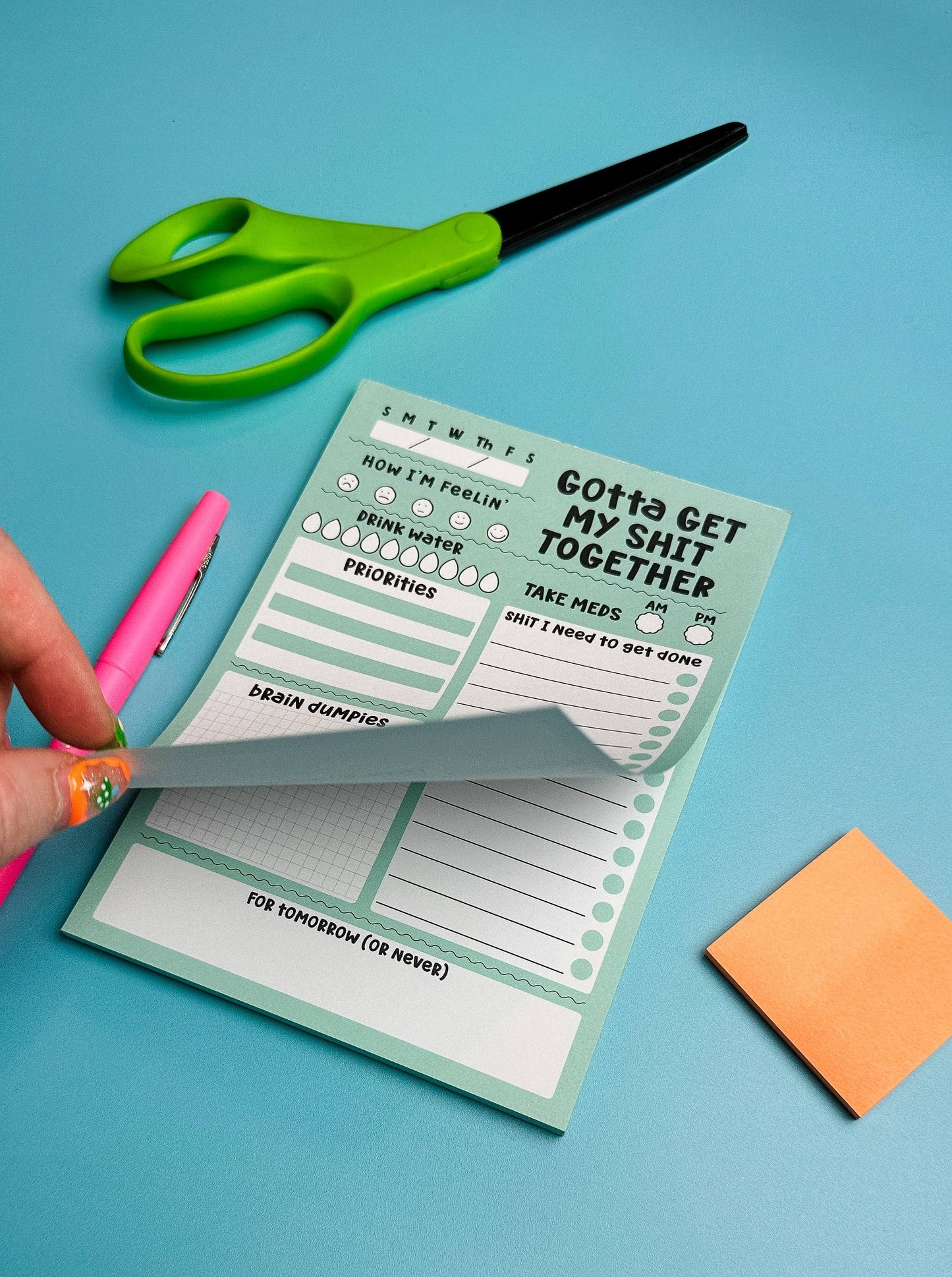 Gotta Get My Shit Together Notepad - Funny - Cheeky - Adult - Sassy - Unfiltered - Sarcastic - Relatable - Snarky Today I Will Not Procrastinate Notepad - Funny - Cheeky - Adult - Sassy - Unfiltered - Sarcastic - Relatable - Snarky - Motivational