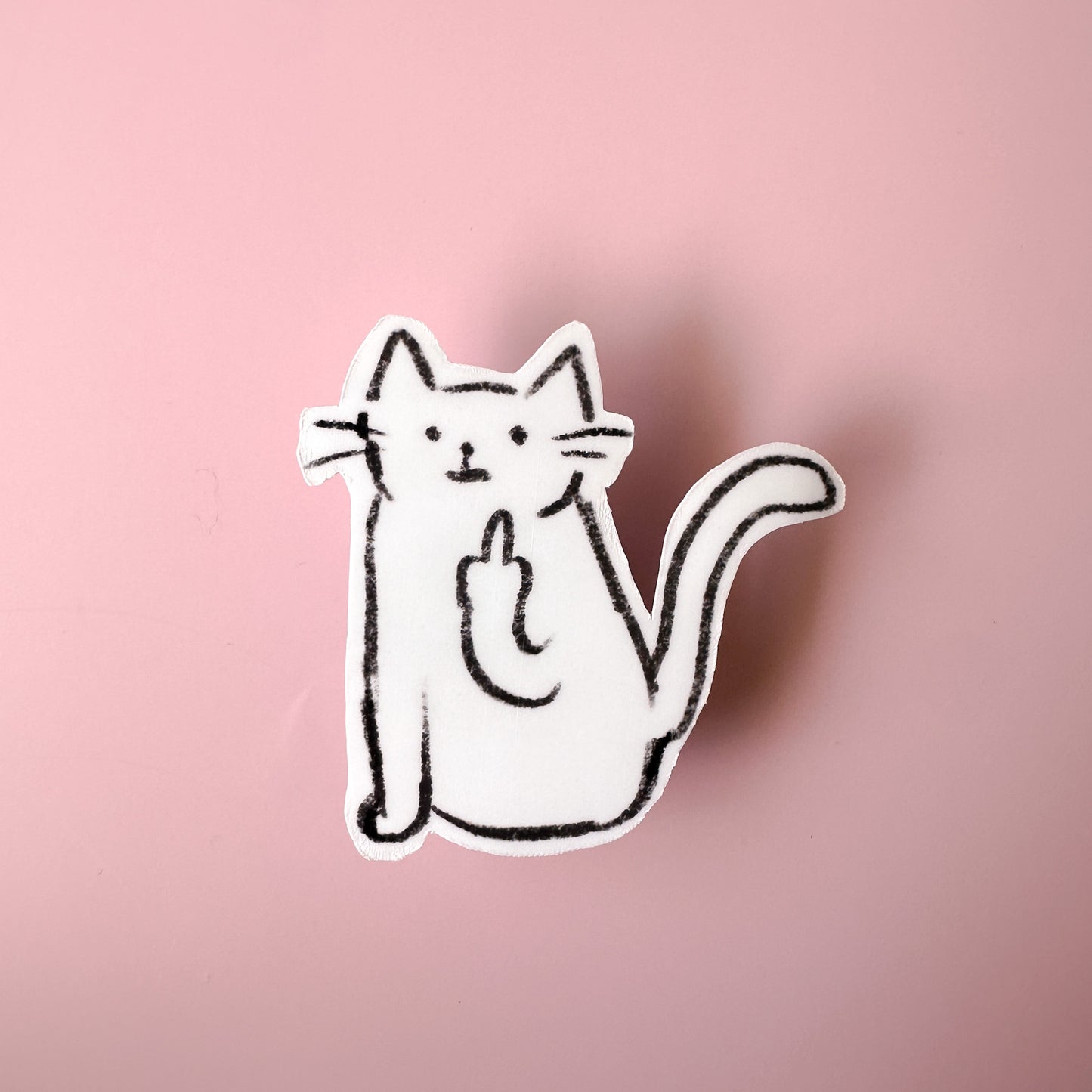 Middle Fingers Cat Vinyl Stickers