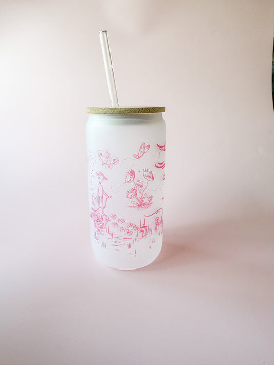 Alien Garden Toile Glass Can