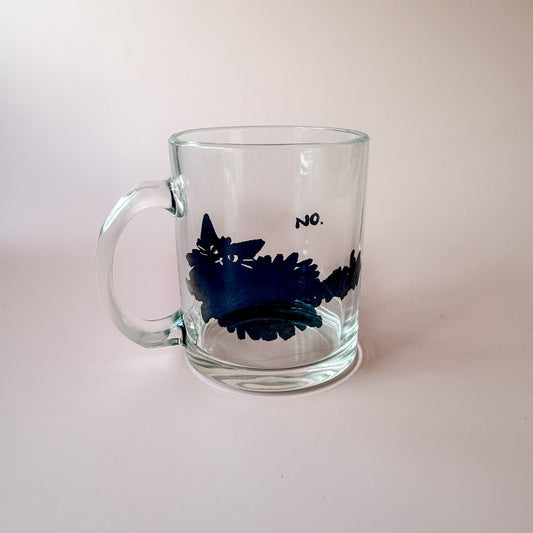 No Cat Glass Mug