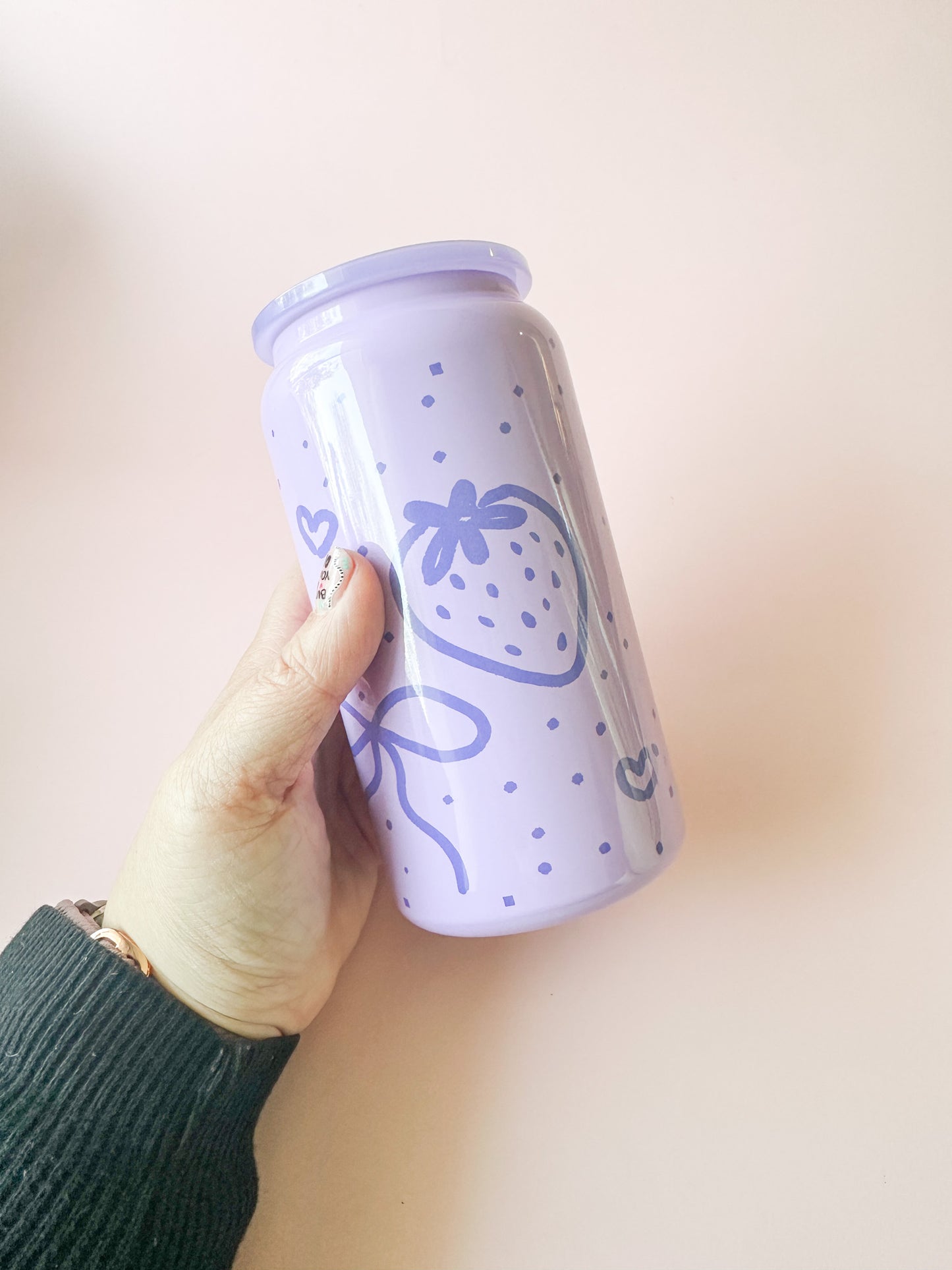 Purple Dotted Berry Aluminum Can