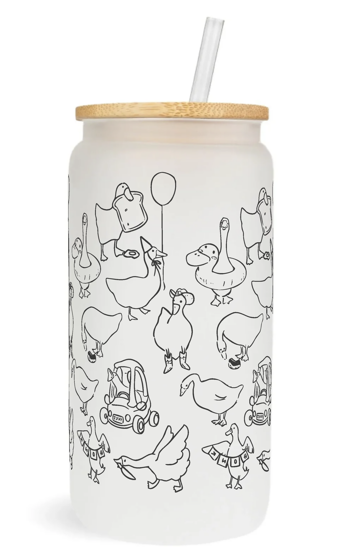 Silly Goose Glass Can