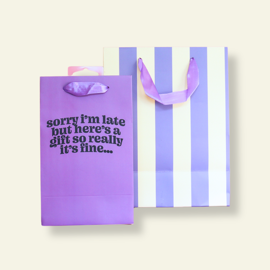 Sorry I'm Late - Birthday Gift Bag, Funny Gift Bag, Gift Wrap