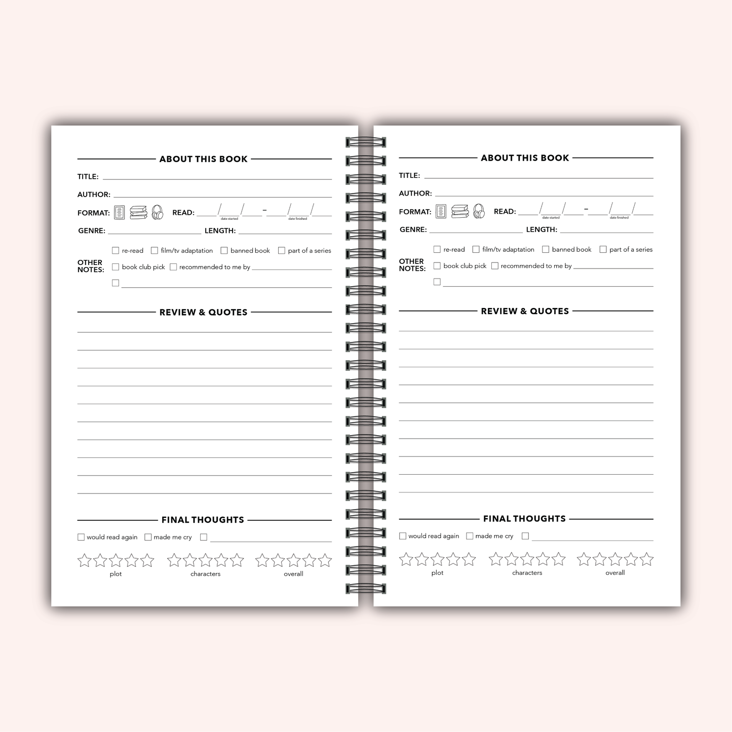 Book Review Reading Journal - Read More Books