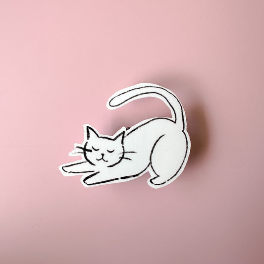 Stretchy Cat Vinyl Sticker
