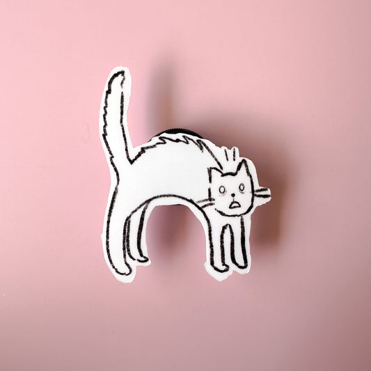 Spooked Cat Vinyl Sticker