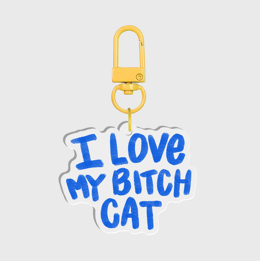 Bitch Cat Keychain