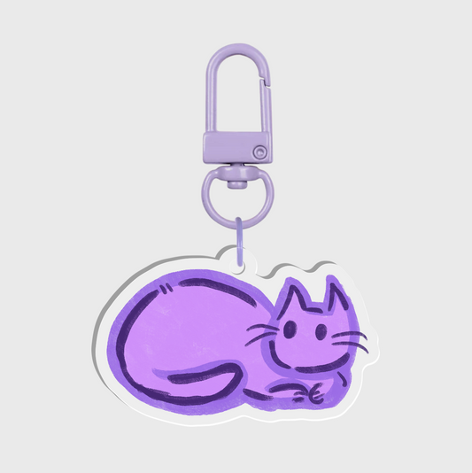 Lavender Cat Keychain