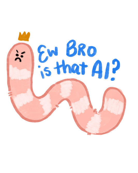 Anti AI Worm Sticker