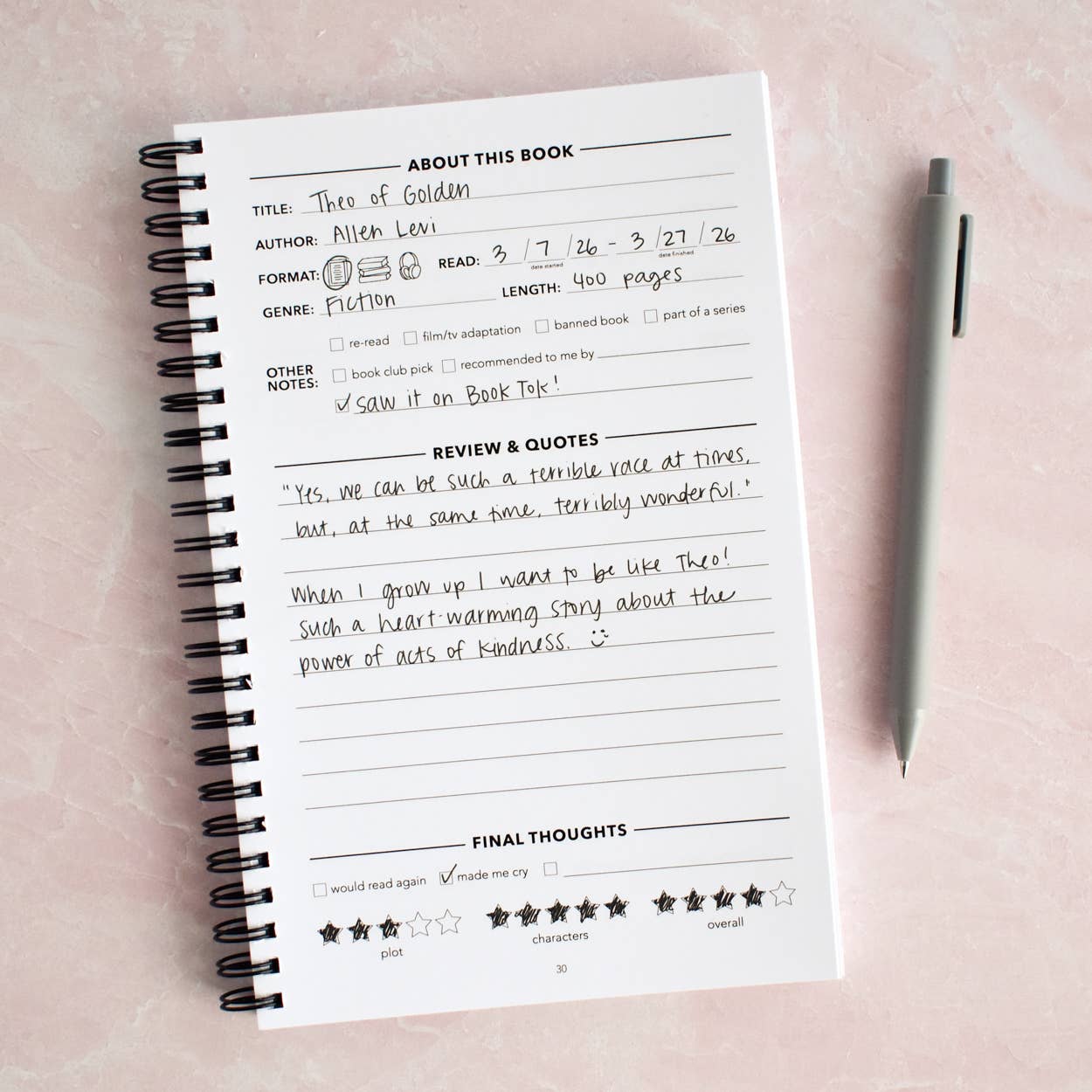 Book Review Reading Journal - Read More Books