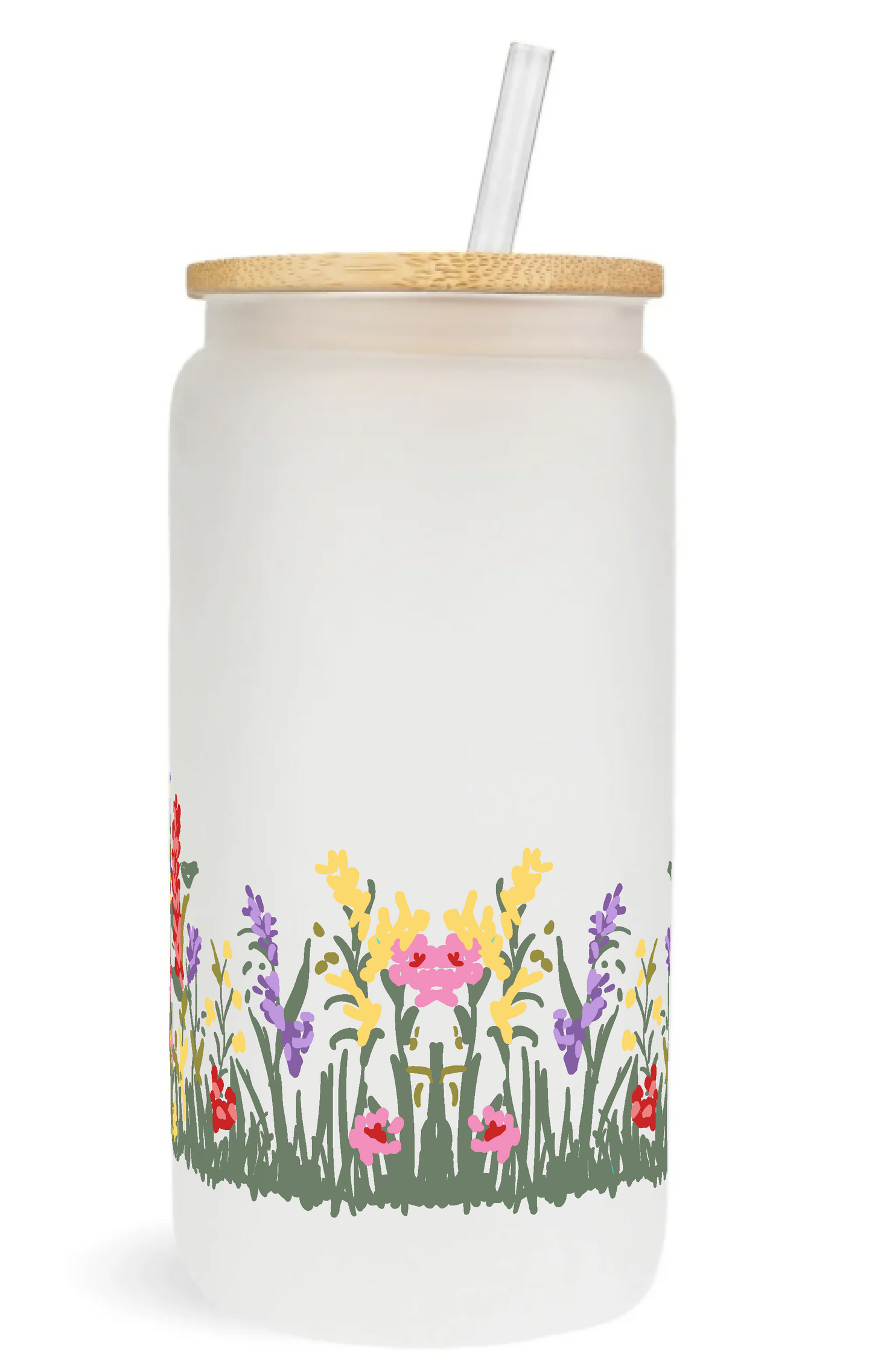 Flower Field Glass Can