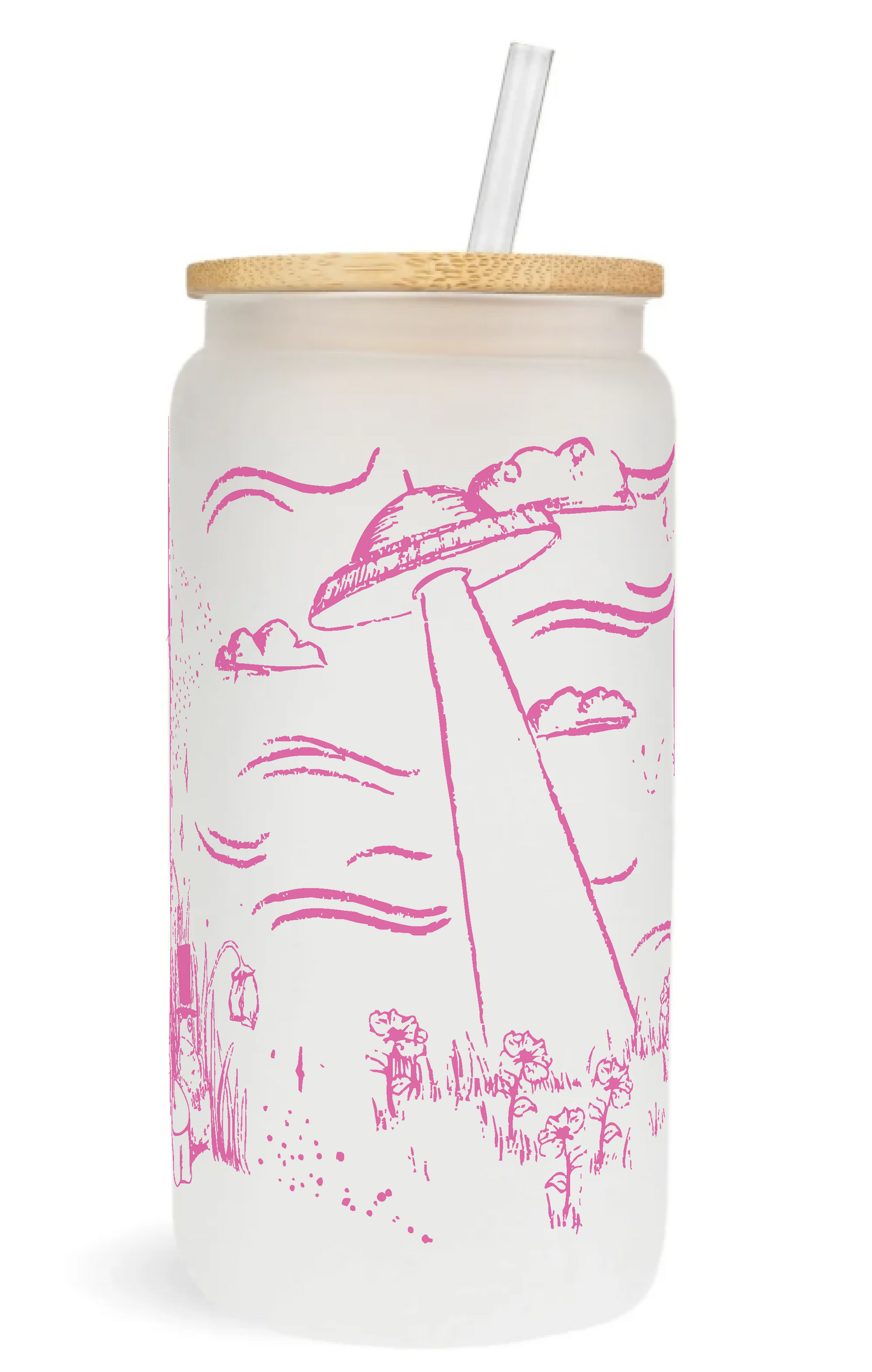 Alien Garden Toile Glass Can